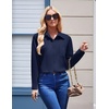 Zeagoo Womens Floral Button Down Shirt Long Sleeve Work Blouse with Pocket(B-blue)