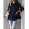 Zeagoo Womens Floral Button Down Shirt Long Sleeve Work Blouse with Pocket(B-blue)