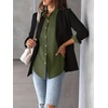 Zeagoo Womens Floral Button Down Shirt Long Sleeve Work Blouse with Pocket(B-green)
