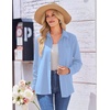 Zeagoo Womens Floral Button Down Shirt Long Sleeve Work Blouse with Pocket(B-light Blue)
