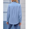 Zeagoo Womens Floral Button Down Shirt Long Sleeve Work Blouse with Pocket(B-light Blue)