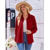 Zeagoo Womens Floral Button Down Shirt Long Sleeve Work Blouse with Pocket(B-red)