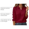 Zeagoo Womens Floral Button Down Shirt Long Sleeve Work Blouse with Pocket(B-wine Red)