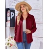 Zeagoo Womens Floral Button Down Shirt Long Sleeve Work Blouse with Pocket(B-wine Red)