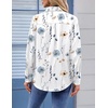 Zeagoo Womens Floral Button Down Shirt Long Sleeve Work Blouse with Pocket(C-bf112)