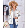 Zeagoo Womens Floral Button Down Shirt Long Sleeve Work Blouse with Pocket(C-bf112)