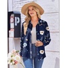 Zeagoo Womens Floral Button Down Shirt Long Sleeve Work Blouse with Pocket(C-bf318)