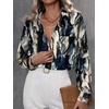 Zeagoo Womens Floral Button Down Shirt Long Sleeve Work Blouse with Pocket(C-zr220)