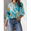 Zeagoo Womens Floral Button Down Shirt Long Sleeve Work Blouse with Pocket(D-cx274)