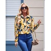 Zeagoo Womens Floral Button Down Shirt Long Sleeve Work Blouse with Pocket(Jh579)