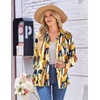 Zeagoo Womens Floral Button Down Shirt Long Sleeve Work Blouse with Pocket(Jh579)