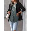 Zeagoo Womens Floral Button Down Shirt Long Sleeve Work Blouse with Pocket(L-wf71)