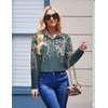 Zeagoo Womens Floral Button Down Shirt Long Sleeve Work Blouse with Pocket(L-wf71)