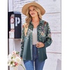 Zeagoo Womens Floral Button Down Shirt Long Sleeve Work Blouse with Pocket(L-wf71)