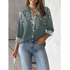 Zeagoo Womens Floral Button Down Shirt Long Sleeve Work Blouse with Pocket(L-wf71)