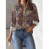 Zeagoo Womens Floral Button Down Shirt Long Sleeve Work Blouse with Pocket(Mz721)