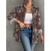Zeagoo Womens Floral Button Down Shirt Long Sleeve Work Blouse with Pocket(Mz721)