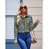 Zeagoo Womens Floral Button Down Shirt Long Sleeve Work Blouse with Pocket(Mz779)