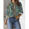 Zeagoo Womens Floral Button Down Shirt Long Sleeve Work Blouse with Pocket(Mz779)