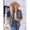 Zeagoo Womens Floral Button Down Shirt Long Sleeve Work Blouse with Pocket(Mz869)