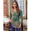 Zeagoo Women’s Puff Long Sleeve Shirts Pleated V Neck Fall Tunic Tops Blouse Dressy Casual Summer T-Shirts(Pa171)
