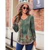 Zeagoo Women’s Puff Long Sleeve Shirts Pleated V Neck Fall Tunic Tops Blouse Dressy Casual Summer T-Shirts(Pa171)
