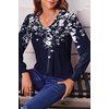 Zeagoo Women’s Puff Long Sleeve Shirts Pleated V Neck Fall Tunic Tops Blouse Dressy Casual Summer T-Shirts(Sf103)