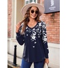 Zeagoo Women’s Puff Long Sleeve Shirts Pleated V Neck Fall Tunic Tops Blouse Dressy Casual Summer T-Shirts(Sf103)