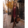 Zeagoo Women’s Sweater Dress Long Sleeve V Neck Short Mini Knitted Dress(Red)