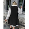 Zeagoo Womens Sweater Vest Dress Pattern Knitted Pullovers Sweaters V Neck Tank Sweater Dress with Pockets(Black)