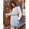 Zeagoo Womens Sweater Vest Dress Pattern Knitted Pullovers Sweaters V Neck Tank Sweater Dress with Pockets(Blue Houndstooth)