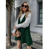 Zeagoo Womens Sweater Vest Dress Pattern Knitted Pullovers Sweaters V Neck Tank Sweater Dress with Pockets(Dark Green)
