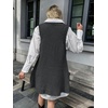 Zeagoo Womens Sweater Vest Dress Pattern Knitted Pullovers Sweaters V Neck Tank Sweater Dress with Pockets(Dark Grey)