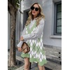 Zeagoo Womens Sweater Vest Dress Pattern Knitted Pullovers Sweaters V Neck Tank Sweater Dress with Pockets(Green Argyle)