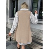 Zeagoo Womens Sweater Vest Dress Pattern Knitted Pullovers Sweaters V Neck Tank Sweater Dress with Pockets(Khaki)