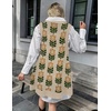 Zeagoo Womens Sweater Vest Dress Pattern Knitted Pullovers Sweaters V Neck Tank Sweater Dress with Pockets(Khaki Flower)
