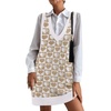 Zeagoo Womens Sweater Vest Dress Pattern Knitted Pullovers Sweaters V Neck Tank Sweater Dress with Pockets(Khaki Heart)