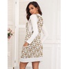 Zeagoo Womens Sweater Vest Dress Pattern Knitted Pullovers Sweaters V Neck Tank Sweater Dress with Pockets(Khaki Heart)