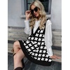 Zeagoo Womens Sweater Vest Dress Pattern Knitted Pullovers Sweaters V Neck Tank Sweater Dress with Pockets(Upgraded Houndstooth)
