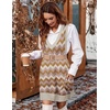 Zeagoo Womens Sweater Vest Dress Pattern Knitted Pullovers Sweaters V Neck Tank Sweater Dress with Pockets(Wavy Stripe Brown)