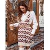 Zeagoo Womens Sweater Vest Dress Pattern Knitted Pullovers Sweaters V Neck Tank Sweater Dress with Pockets(Wavy Stripe Wine)