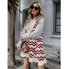 Zeagoo Womens Sweater Vest Dress Pattern Knitted Pullovers Sweaters V Neck Tank Sweater Dress with Pockets(Wavy Stripe Wine)