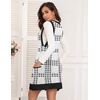Zeagoo Womens Sweater Vest Dress Pattern Knitted Pullovers Sweaters V Neck Tank Sweater Dress with Pockets(White Plaid)