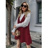 Zeagoo Womens Sweater Vest Dress Pattern Knitted Pullovers Sweaters V Neck Tank Sweater Dress with Pockets(Wine Red)