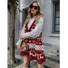 Zeagoo Womens Sweater Vest Dress Pattern Knitted Pullovers Sweaters V Neck Tank Sweater Dress with Pockets(Xmas Reindeer)