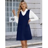 Zeagoo Women’s Sweater Vest Dresses for Women 2026 V Neck Sleeveless Knit Pullover Sweater with Pockets Fall Winter Outfits(Blue)