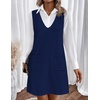 Zeagoo Women’s Sweater Vest Dresses for Women 2026 V Neck Sleeveless Knit Pullover Sweater with Pockets Fall Winter Outfits(Blue)