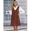 Zeagoo Women’s Sweater Vest Dresses for Women 2026 V Neck Sleeveless Knit Pullover Sweater with Pockets Fall Winter Outfits(Brown)