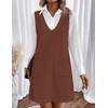 Zeagoo Women’s Sweater Vest Dresses for Women 2026 V Neck Sleeveless Knit Pullover Sweater with Pockets Fall Winter Outfits(Brown)