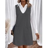 Zeagoo Women’s Sweater Vest Dresses for Women 2026 V Neck Sleeveless Knit Pullover Sweater with Pockets Fall Winter Outfits(Dark Grey)
